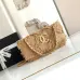 Chanel Women's Evening Bag - Beige Textured Fabric with Fringe Details, Gold-Tone CC Logo & Chain Strap, Luxury Clutch for Elegant Occasions #B56718