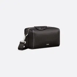 Dior Black Leather Crossbody Messenger Saddle Bag Lingot  size:22×10×12cm #B54057