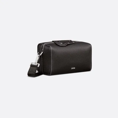 Dior Black Leather Crossbody Messenger Saddle Bag Lingot  size:22×10×12cm #B54057