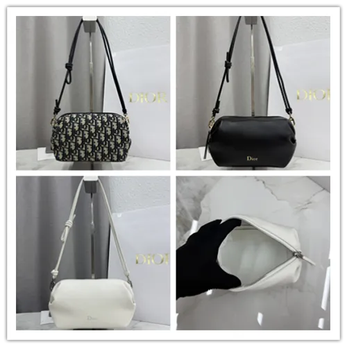 Dior Bow Lambskin Clutch S3900 White 20x11x8cm #B62928