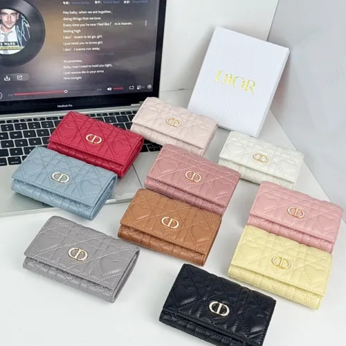 Dior Caro Glycine Wallet S4206 Grey 11x2.5x7.5cm #B62927