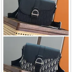 Dior Heritage Oblique Canvas & Leather Messenger Bag 23×17.5×6cm #B65013