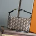 Dior Jett Vintage Oblique Jacquard Shoulder Bag Gold CD Buckle Mini Underarm Handbag #B65972