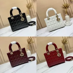 Dior Lady Handbags Black/Wine/Red/White #B57275 Dior Lady Handbags Black/Wine/Red/White #B57275