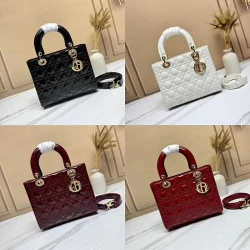 Dior Lady Handbags Black/Wine/Red/White #B57275