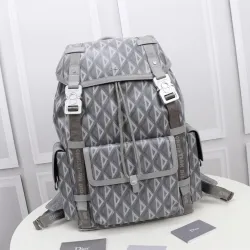 Dior Men's Diamond Jacquard Heather Road jung haein Backpack Large Grey size:43×51×20cm #B54050
