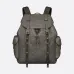 Dior Men's Grey Embossed Leather Backpack with Signature Hardware - Luxury Fashion for Urban & Travel Essentials A205 #B57298