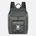 Dior Men's Grey Oblique Canvas & Grained Leather Backpack - Stylish Luxury for Daily & Travel Use H870 #B57297