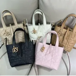 Dior  Toujours Tote Bag Featuring Signature Cannage Quilting And Gold Charms #B60345