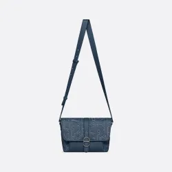 Medium Dior Daily Messenger Bag with Flap Navy Blue Dior size:28×18×9.5cm #B53847