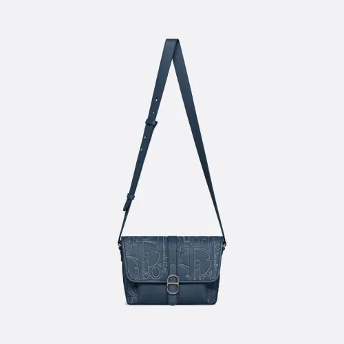 Medium Dior Daily Messenger Bag with Flap Navy Blue Dior size:28×18×9.5cm #B53847
