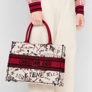 New Dior AAA+ Handbag Dior Chinese Valentine's Book Tote canvas tote embroidered Graffiti tote bag #99899524
