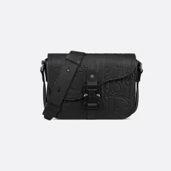 Saddle Triple Pouch Navy Blue Dior Gravity Outline Leather size:23×18×6cm #B54063