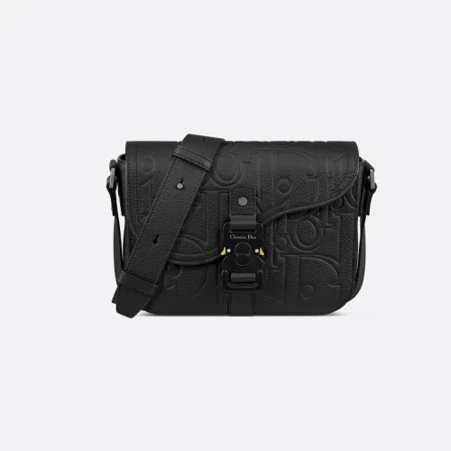 Saddle Triple Pouch Navy Blue Dior Gravity Outline Leather size:23×18×6cm #B54063