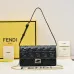 Chic Black Fendi Crossbody Bag With Embossed FF Motif And Chain Strap For Timeless Style size:21×5×11cm #B54263
