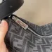 Fendi Brown And Beige FF Logo Jacquard Fabric Shoulder Bag With Leather Trims size:34×22 #B54259