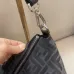 Fendi Brown And Beige FF Logo Jacquard Fabric Shoulder Bag With Leather Trims size:34×22 #B54259