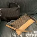 Fendi Brown And Beige FF Logo Jacquard Fabric Shoulder Bag With Leather Trims size:34×22 #B54259
