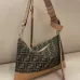 Fendi Brown And Beige FF Logo Jacquard Fabric Shoulder Bag With Leather Trims size:34×22 #B54259