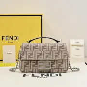 Fendi FF - Patterned Canvas Crossbody Bag With Chain Strap For Timeless Luxury Looks Style Style size:24×14×7cm #B54265