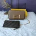 Fendi Mini handbag with flip and snap closure Pequin fabric back and flat pocket bag #999937011