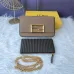 Fendi Mini handbag with flip and snap closure Pequin fabric back and flat pocket bag #999937011