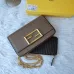 Fendi Mini handbag with flip and snap closure Pequin fabric back and flat pocket bag #999937011