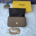 Fendi Mini handbag with flip and snap closure Pequin fabric back and flat pocket bag #999937011