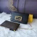 Fendi Mini handbag with flip and snap closure Pequin fabric back and flat pocket bag #999937011