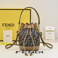Fendi Roma Bucket Bag With Signature FF Pattern Drawstring Closure And Versatile Straps size:10×12×18cm #B54267