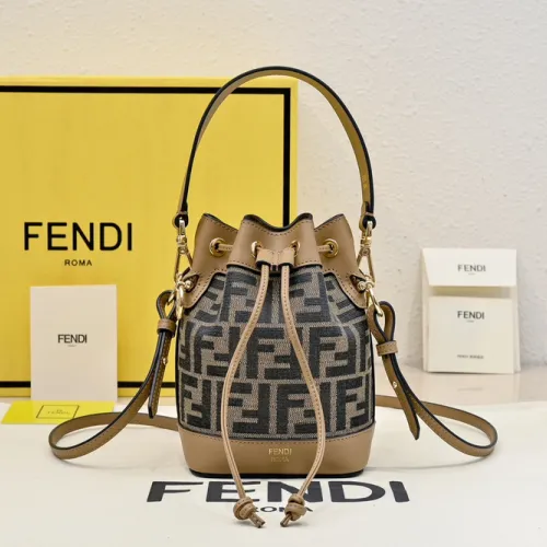 Fendi Roma Bucket Bag With Signature FF Pattern Drawstring Closure And Versatile Straps size:10×12×18cm #B54267