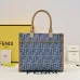 Fendi Roma Denim Tote Bag With Signature FF Pattern And Top Handles For Luxury Style Style size:24×12×23cm #B54264