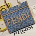 Fendi Roma Denim Tote Bag With Signature FF Pattern And Top Handles For Luxury Style Style size:24×12×23cm #B54264