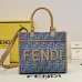 Fendi Roma Denim Tote Bag With Signature FF Pattern And Top Handles For Luxury Style Style size:24×12×23cm #B54264