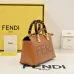 Fendi Roma Leather Handbag With Tortoise - Shell Handle And Brand Embossing For Luxury Style size:17×8×12cm #B54266