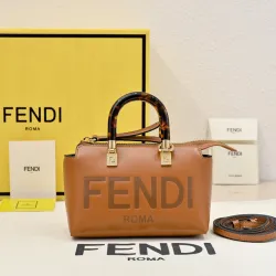 Fendi Roma Leather Handbag With Tortoise - Shell Handle And Brand Embossing For Luxury Style size:17×8×12cm #B54266