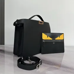 FENDI Peekaboo ISeeU Small Leather Black #B51431