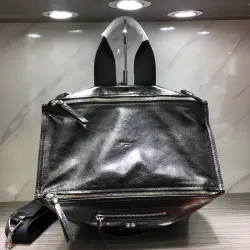 Givenchy Black Textured Patent Leather Medium Pandora Bag #B52281
