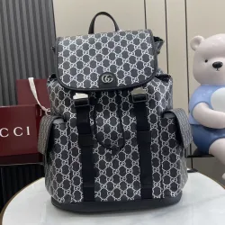  839110 Grey GG Supreme Canvas Drawstring Flap Backpack #B66013
