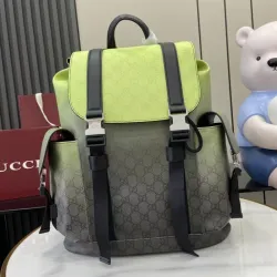 Chroma Gradient GG Supreme Canvas Backpack with Lime Green Flap and Silver-Tone Hardware 792080 #B58333 Chroma Gradient GG Supreme Canvas Backpack with Lime Green Flap and Silver-Tone Hardware 792080 #B58333