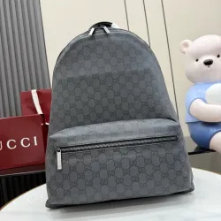  Grey GG Canvas Large Capacity Travel Backpack A0020S #B66543