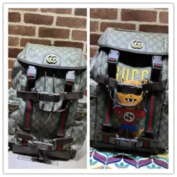  Original 690999 Backpack | Cute Cat Print GG Supreme Canvas Travel Bag #B60240