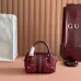 Gucci 781490 Mini Boston Top Handle Bag - Wine Red with Crystal Embellishments & Web Stripe #B60516