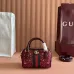 Gucci 781490 Mini Boston Top Handle Bag - Wine Red with Crystal Embellishments & Web Stripe #B60516