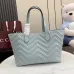 Gucci 855279 GG Marmont Large Tote Bag - White / Light Blue #B60907
