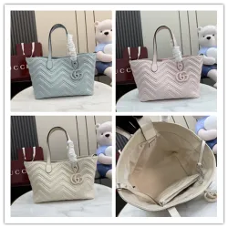 855279 GG Marmont Large Tote Bag - White / Light Blue #B60907 855279 GG Marmont Large Tote Bag - White / Light Blue #B60907