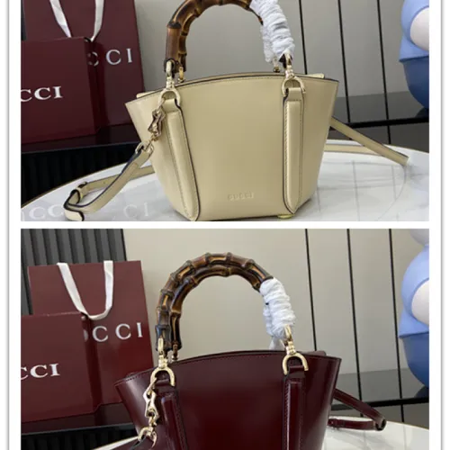 Gucci Bamboo Top Handle Bag 805832 Red 16x14x11.5cm #B62923