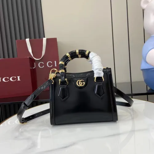 Gucci Diana small tote bag in black leather size:20×16×10cm #B53790