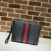 Gucci GG Canvas Web Stripe Clutch 523603 Beige 30.5x24x4.5cm #B62936