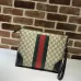 Gucci GG Canvas Web Stripe Clutch 523603 Beige 30.5x24x4.5cm #B62936
